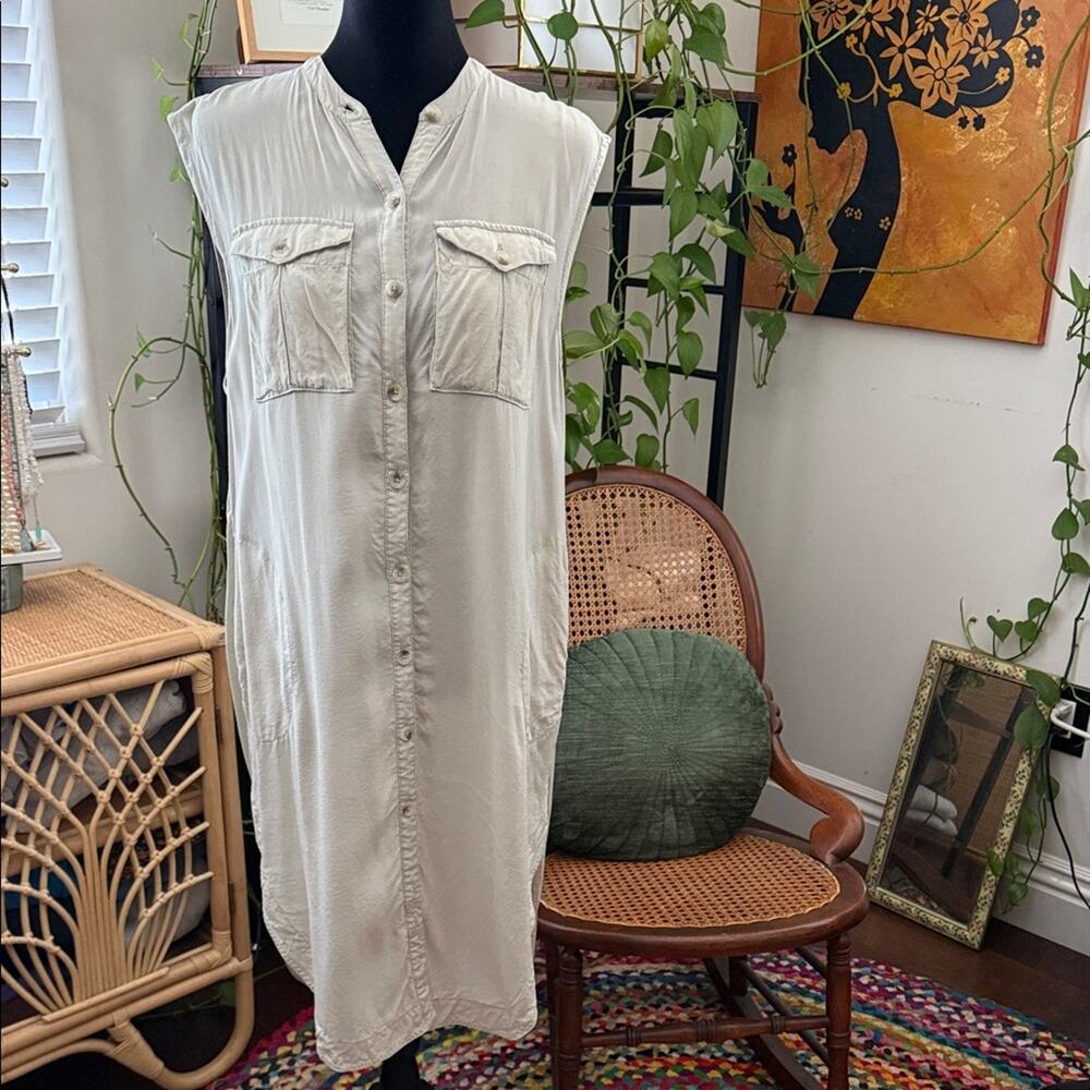 Free People We The Free Lighter Nights Button Up Preppy Midi Maxi Shirt Dress
